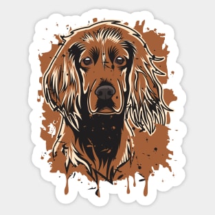 Irish Setter Splatter Art with Light Accents Sticker